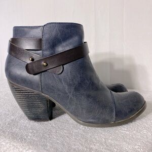 Fergalicious Blue Leather Ankle Boots Booties 8
